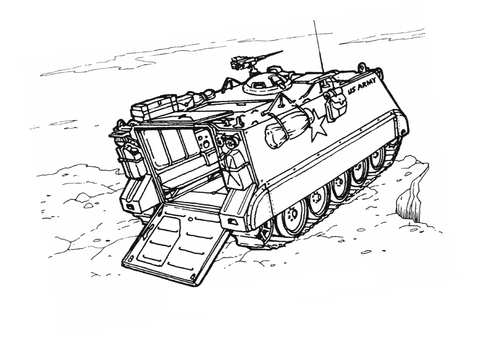 M113 Armored Personnel Carrier Coloring Page